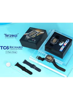 ساعة رجالية هيكلية بسوار سيليكون TC6