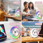 مروحة مكتب صغيرة بإضاءة LED ملونة