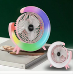 مروحة مكتب صغيرة بإضاءة LED ملونة