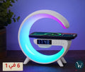 منبه إضاءة ذكي مع مكبر صوت وشحن لاسلكي ١٥ وات